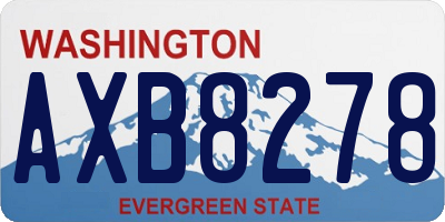 WA license plate AXB8278