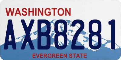 WA license plate AXB8281