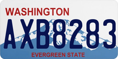 WA license plate AXB8283