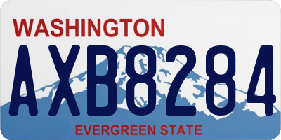 WA license plate AXB8284