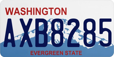 WA license plate AXB8285