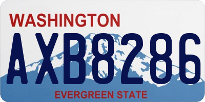 WA license plate AXB8286