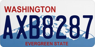 WA license plate AXB8287