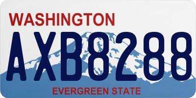 WA license plate AXB8288