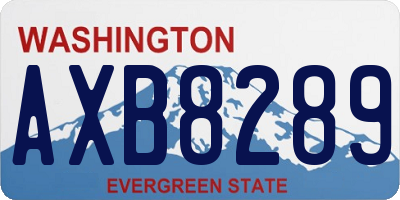 WA license plate AXB8289