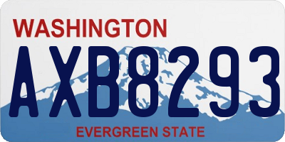 WA license plate AXB8293
