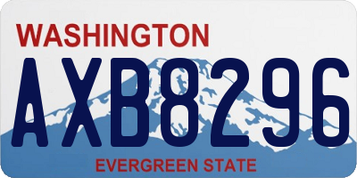 WA license plate AXB8296