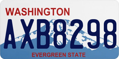 WA license plate AXB8298