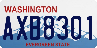 WA license plate AXB8301