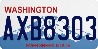 WA license plate AXB8303