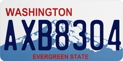 WA license plate AXB8304