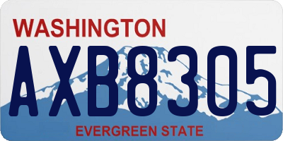 WA license plate AXB8305