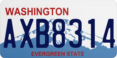 WA license plate AXB8314
