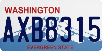 WA license plate AXB8315