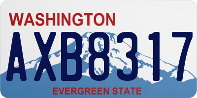 WA license plate AXB8317