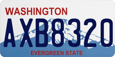 WA license plate AXB8320