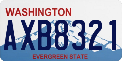 WA license plate AXB8321