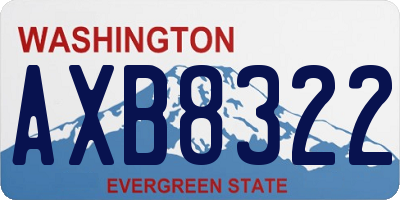 WA license plate AXB8322