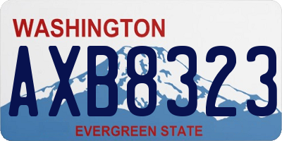 WA license plate AXB8323