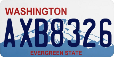 WA license plate AXB8326