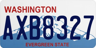 WA license plate AXB8327