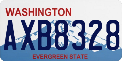 WA license plate AXB8328
