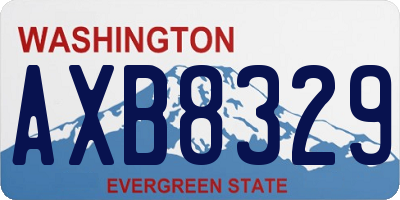 WA license plate AXB8329