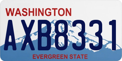 WA license plate AXB8331