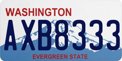 WA license plate AXB8333