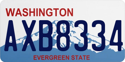 WA license plate AXB8334