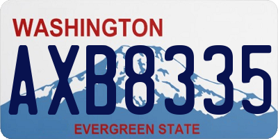 WA license plate AXB8335
