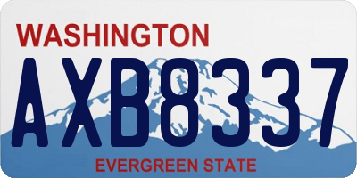 WA license plate AXB8337