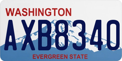 WA license plate AXB8340