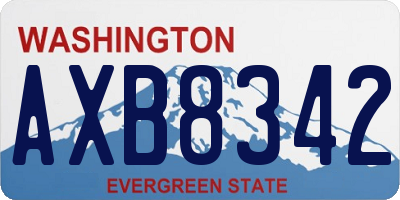 WA license plate AXB8342