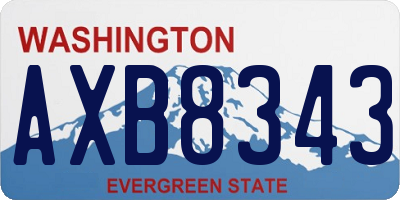 WA license plate AXB8343