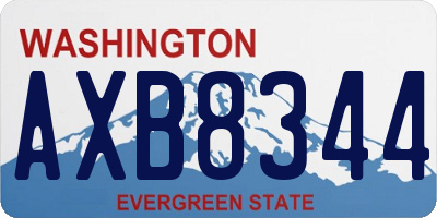 WA license plate AXB8344