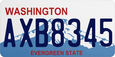 WA license plate AXB8345