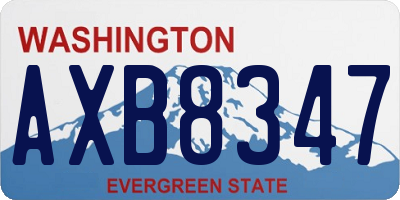 WA license plate AXB8347