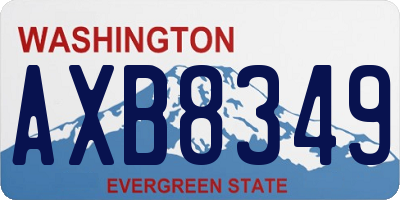 WA license plate AXB8349