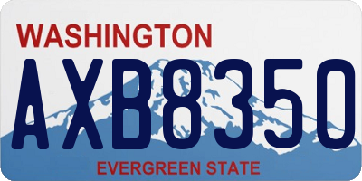 WA license plate AXB8350