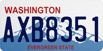 WA license plate AXB8351