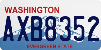 WA license plate AXB8352