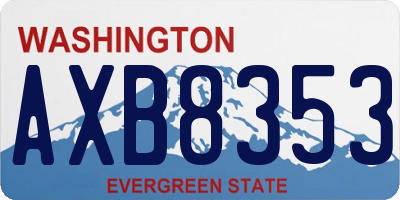 WA license plate AXB8353