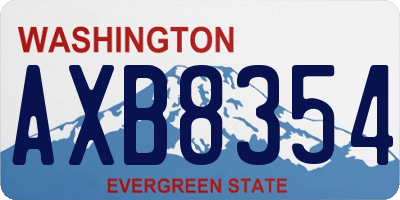 WA license plate AXB8354