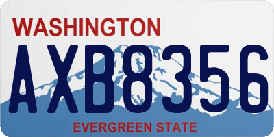 WA license plate AXB8356