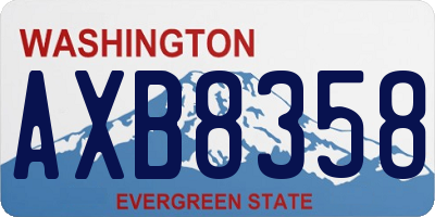 WA license plate AXB8358