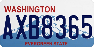 WA license plate AXB8365