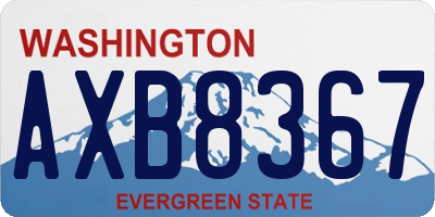 WA license plate AXB8367