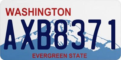 WA license plate AXB8371