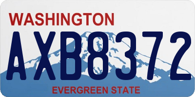 WA license plate AXB8372